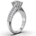 950 Platinum 2ct Super Cut Natural Diamond Pave Engagement Ring - Image 3