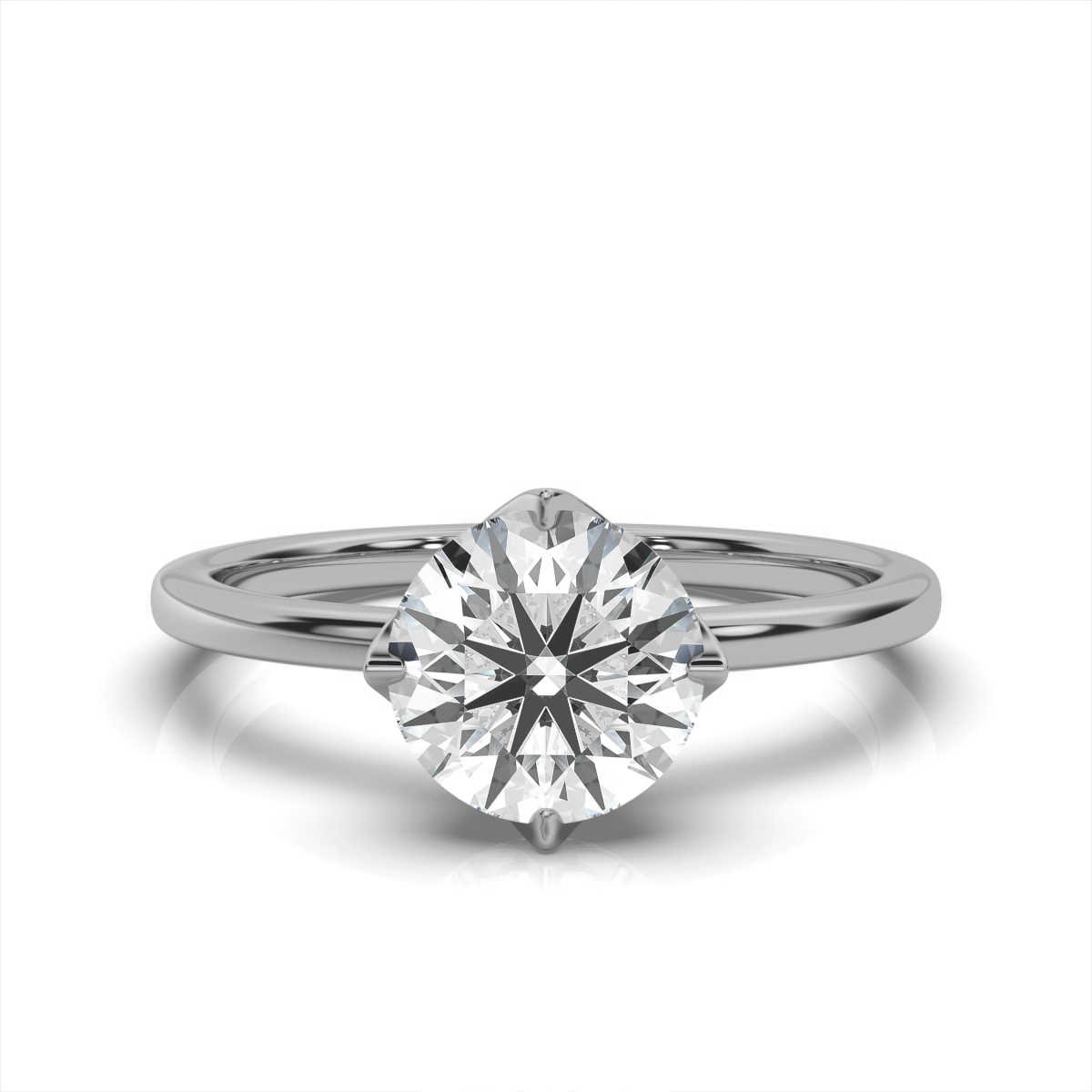 950 Platinum 2.3ct Round Natural Diamond Solitaire Engagement Ring