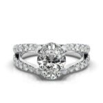 950 Platinum 2ct Oval Natural Diamond Split Shank Engagement Ring