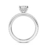 950 Platinum 2.14ct Oval Natural Diamond Solitaire & Pave Engagement Ring - Image 3
