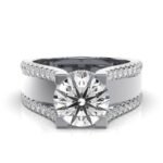 950 Platinum 2ct Round Natural Diamond Engagement Ring