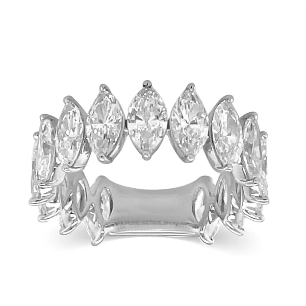 950 Platinum 4.55ct Marquise Lab Diamond Marquise Statement Ring