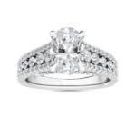 950 Platinum 2.42ct Oval Natural Diamond Pave Engagement Ring