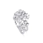 950 Platinum 1.55ct Multi Shaped Lab Diamond Coil Statement Ring