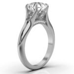 950 Platinum 2ct Super Cut Natural Diamond Prong Engagement Ring - Image 3