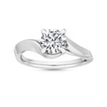950 Platinum 1Ct Round Natural Diamond 4-Prong Engagement Ring