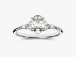 950 Platinum 1.8CT Oval Natural Diamond Accented Engagement Ring - Image 2