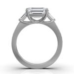 950 Platinum 2.6ct Emerald Moissanite Diamond Solitaire Ring - Image 2