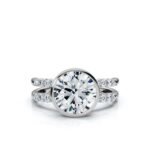 950 Platinum 2.2ct Round Shape Moissanite Diamond Ring