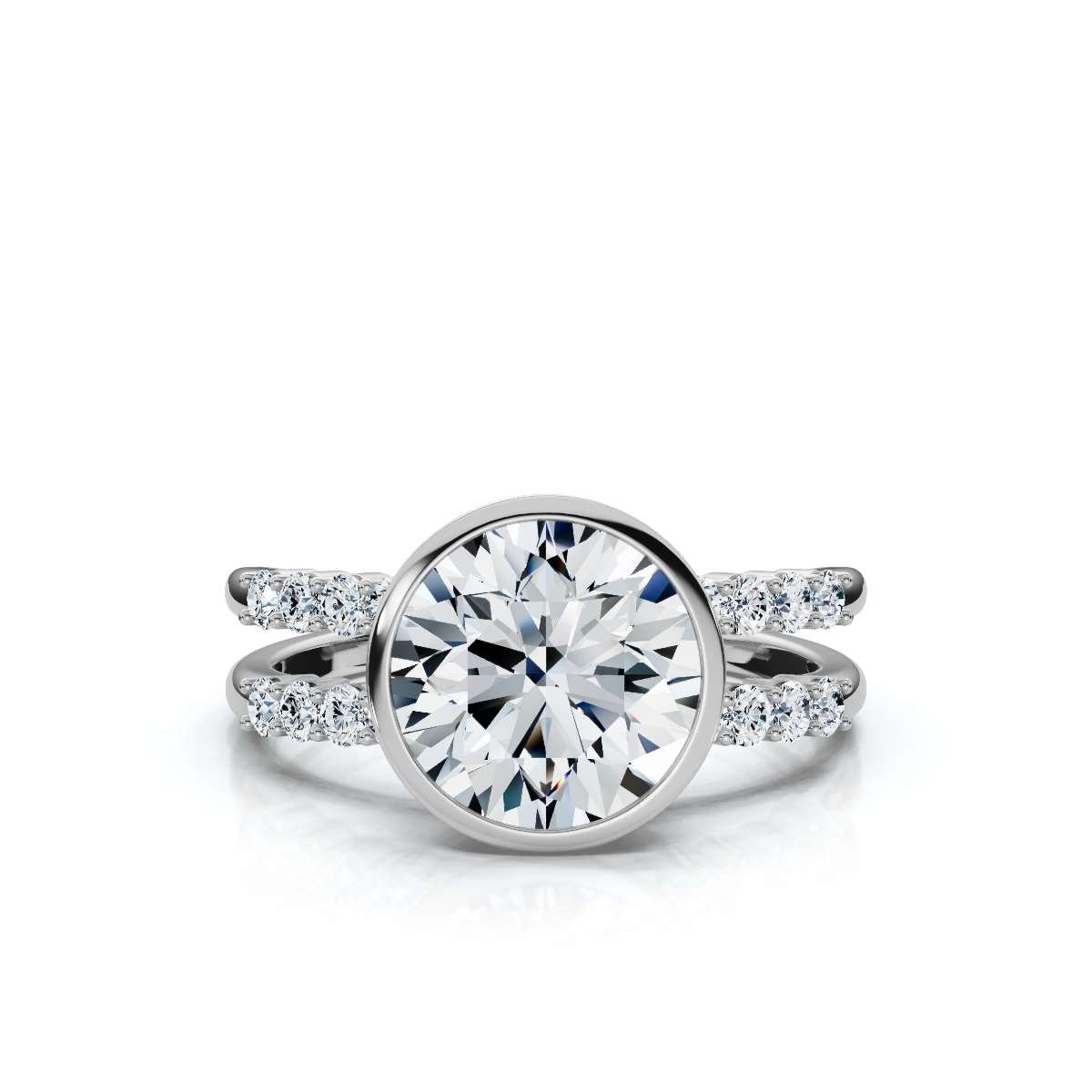950 Platinum 2.2ct Round Natural Diamond Engagement Ring