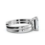 950 Platinum 2ct Emerald Cut Lab Diamond Engagement Ring - Image 4