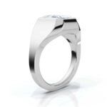 950 Platinum 2ct Emerald Cut Moissanite Diamond Plain Metal Engagement Ring - Image 4