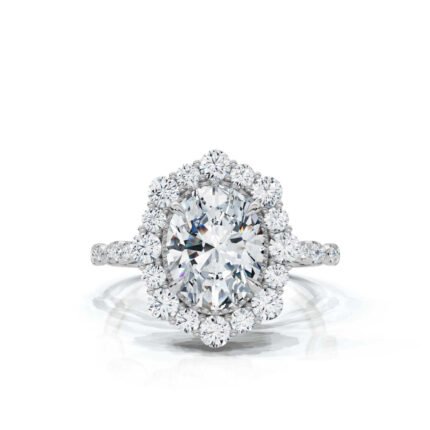 950 Platinum 2.35ct Oval Natural Diamond Solitaire Engagement Ring