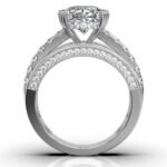 950 Platinum 3ct Oval Moissanite Diamond Halo Engagement Ring - Image 5