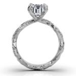 950 Platinum 2ct Emerald Lab Diamond Vines Engagement Ring - Image 3