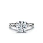 950 Platinum 2.1ct Round Shape Moissanite Diamond Engagement Ring