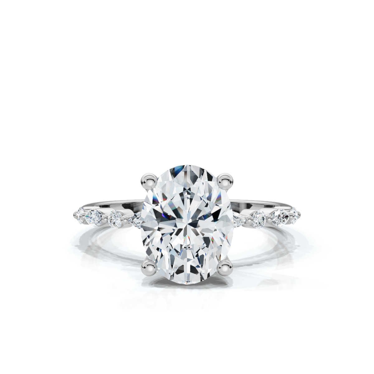 950 Platinum 2ct Super Cut Natural Diamond Basket Setting Engagement Ring