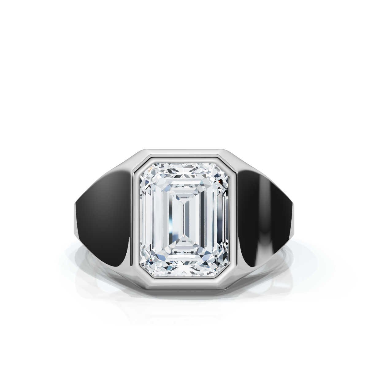 950 Platinum 2ct Emerald Cut Lab Diamond Engagement Ring