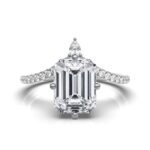 950 Platinum 2.3ct Emerald Lab Diamond Solitaire Engagement Ring