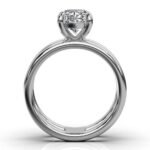 950 Platinum 2ct Super Cut Natural Diamond Two Bands Engagement Ring - Image 2