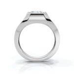 950 Platinum 2ct Emerald Cut Moissanite Diamond Plain Metal Engagement Ring - Image 3