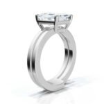 950 Platinum 2ct Emerald Cut Lab Diamond Engagement Ring - Image 3