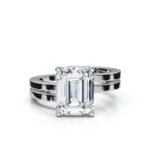 950 Platinum 2ct Emerald Cut Lab Diamond Engagement Ring
