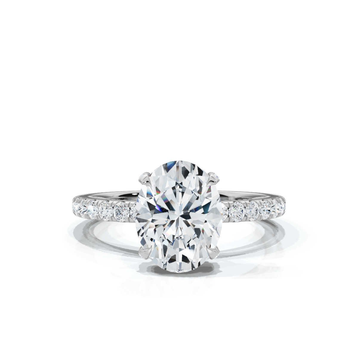 950 Platinum 2.6ct Oval Natural Diamond Solitaire Engagement Ring