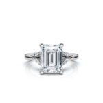 950 Platinum 2ct Emerald Natural Diamond Engagement Ring
