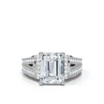950 Platinum 2ct Emerald Lab Diamond Solitaire Engagement Ring