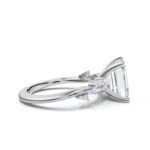 950 Platinum 2ct Emerald Lab Diamond Solitaire Engagement Ring - Image 4