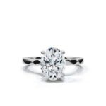 950 Platinum 2.5ct Oval Natural Diamond Solitaire Engagement Ring