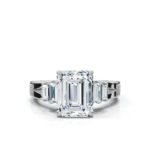950 Platinum 2ct Emerald Cut Lab Diamond Engagement Ring