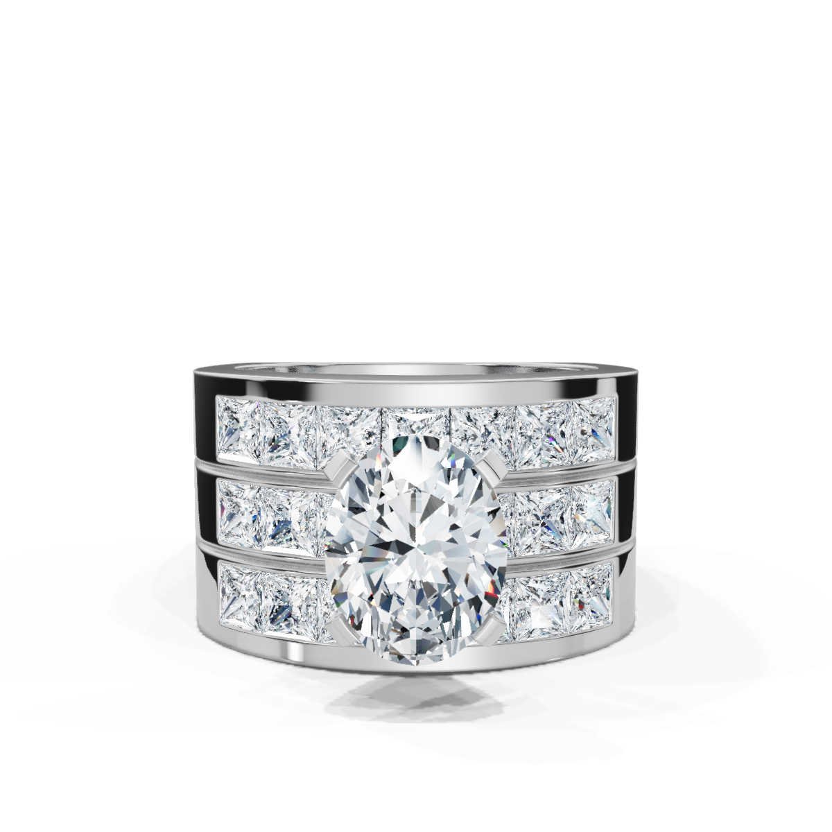 950 Platinum 4.4ct Oval Natural Diamond Solitaire Engagement Ring