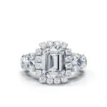 950 Platinum 2ct Emerald Lab Diamond Solitaire Engagement Ring