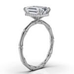950 Platinum 2ct Emerald Lab Diamond Micro Prong Engagement Ring - Image 4