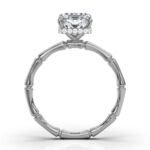 950 Platinum 2ct Emerald Lab Diamond Micro Prong Engagement Ring - Image 3