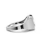 950 Platinum 2ct Emerald Cut Moissanite Diamond Plain Metal Engagement Ring - Image 5