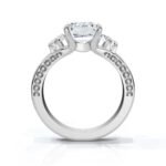 950 Platinum 2ct Emerald Cut Lab Diamond Engagement Ring - Image 2