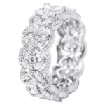 950 Platinum 2.46ct Natural Diamond Eternity Band Engagement Ring