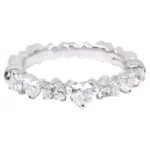 950 Platinum 1.35ct Heart-Shape Natural Diamond Band Ring