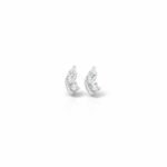 0.035 CT Diamond Leaf Helix Screw Back Earring in 950 Platinum with Prong Setting