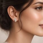 Double Marquise Cut 0.28 CT Diamond Stud Earrings in 950 Platinum with Prong Setting