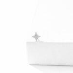 Four Point Star Round Brilliant Cut 0.20 CT Diamond Stud Earrings in 950 Platinum with Prong Setting