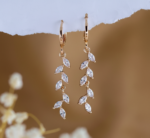 Round Brilliant Cut 1.00 CT Natural Diamond Huggie Hoop Drop Earrings in 950 Platinum with Prong Set Dangle Design - Image 3