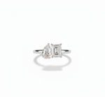 Radiant and Pear Cut 1.00 CT Natural Diamond Toi et Moi Engagement Ring in 950 Platinum with Two Stone Setting
