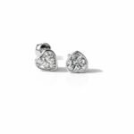 Heart Cut 1CT Lab Grown Diamond Stud Earrings in 950 Platinum with Classic Prong Setting - Image 2
