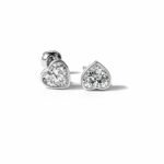 Heart Cut 0.50 CT Diamond Stud Earrings in 950 Platinum with Classic Prong Setting