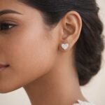 Heart Shape Screw Back Stud Earrings with 0.30 CT Diamond in 950 Platinum