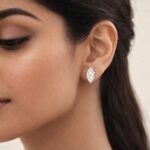 Marquise Cut 1.00 CT Natural Diamond Stud Earrings in 950 Platinum with Classic Prong Setting